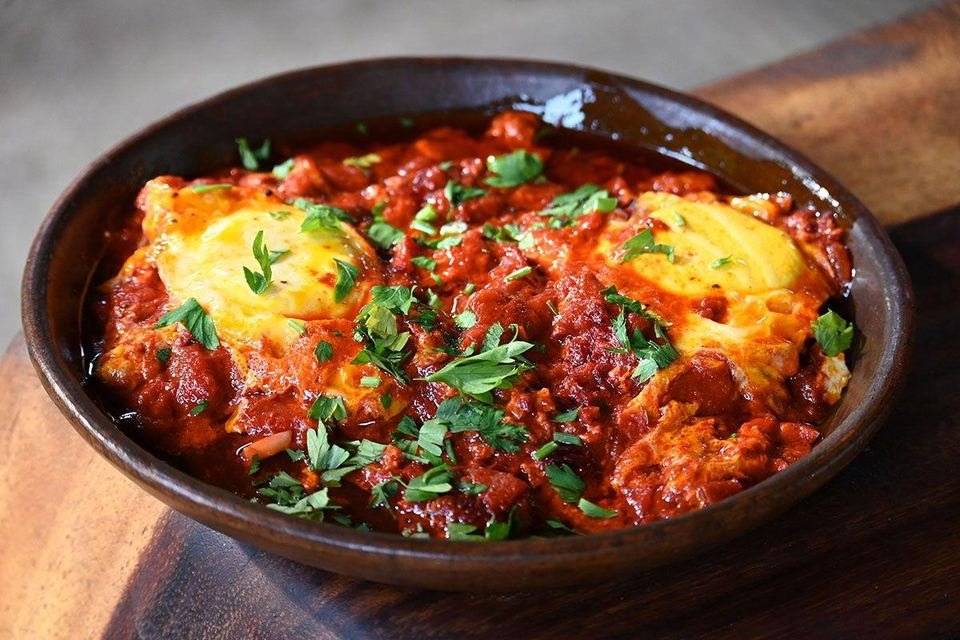 Shakshuka with eggs at Kapara Mio